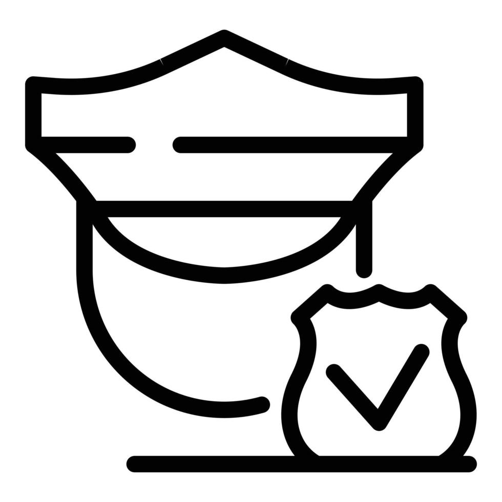 icono de guardia de policía aprobado, estilo de esquema vector