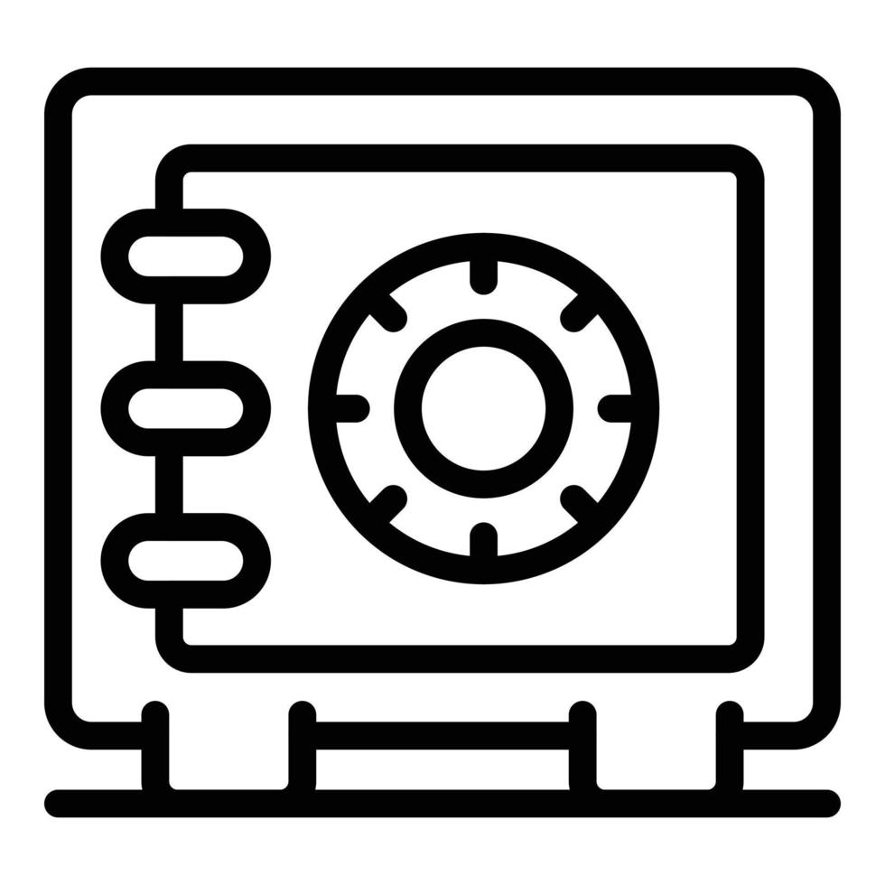 Policeman gun safe icon, outline style vector