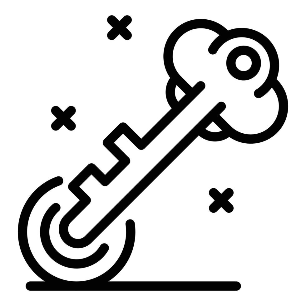 Police safe key icon, outline style vector