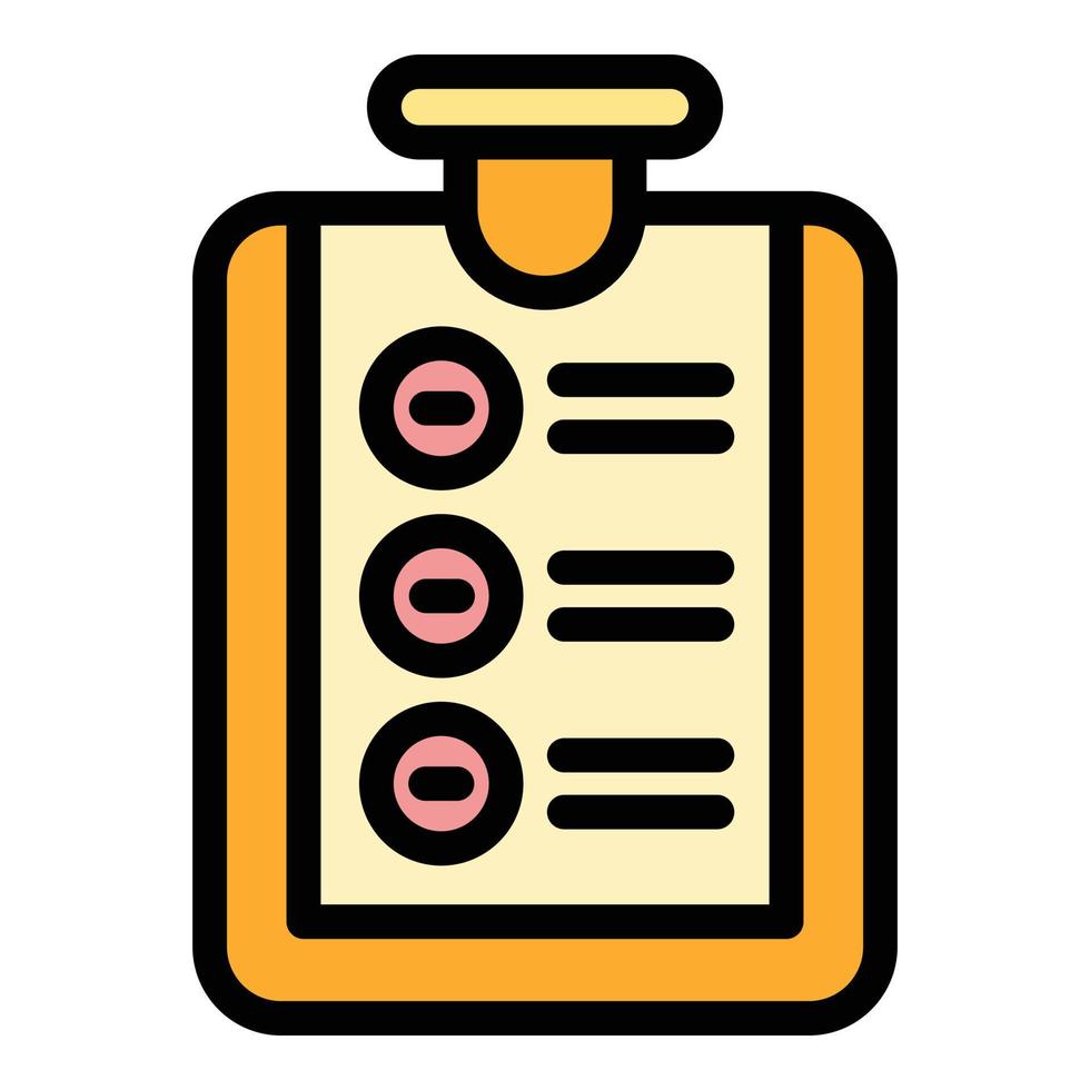 Clipboard request icon color outline vector