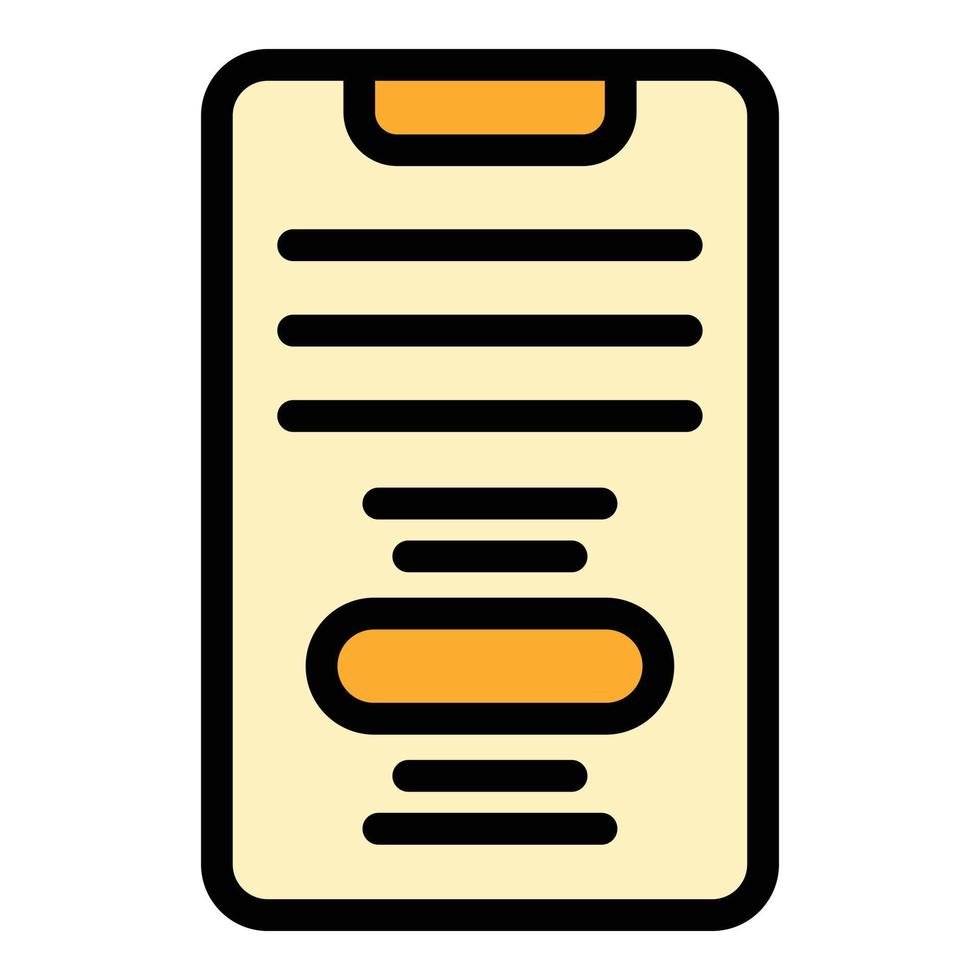 Smartphone text request icon color outline vector