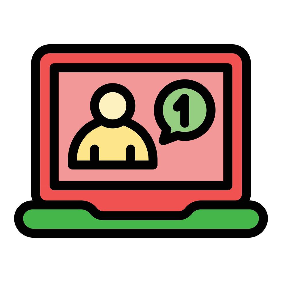Laptop online request icon color outline vector 15664547 Vector Art at
