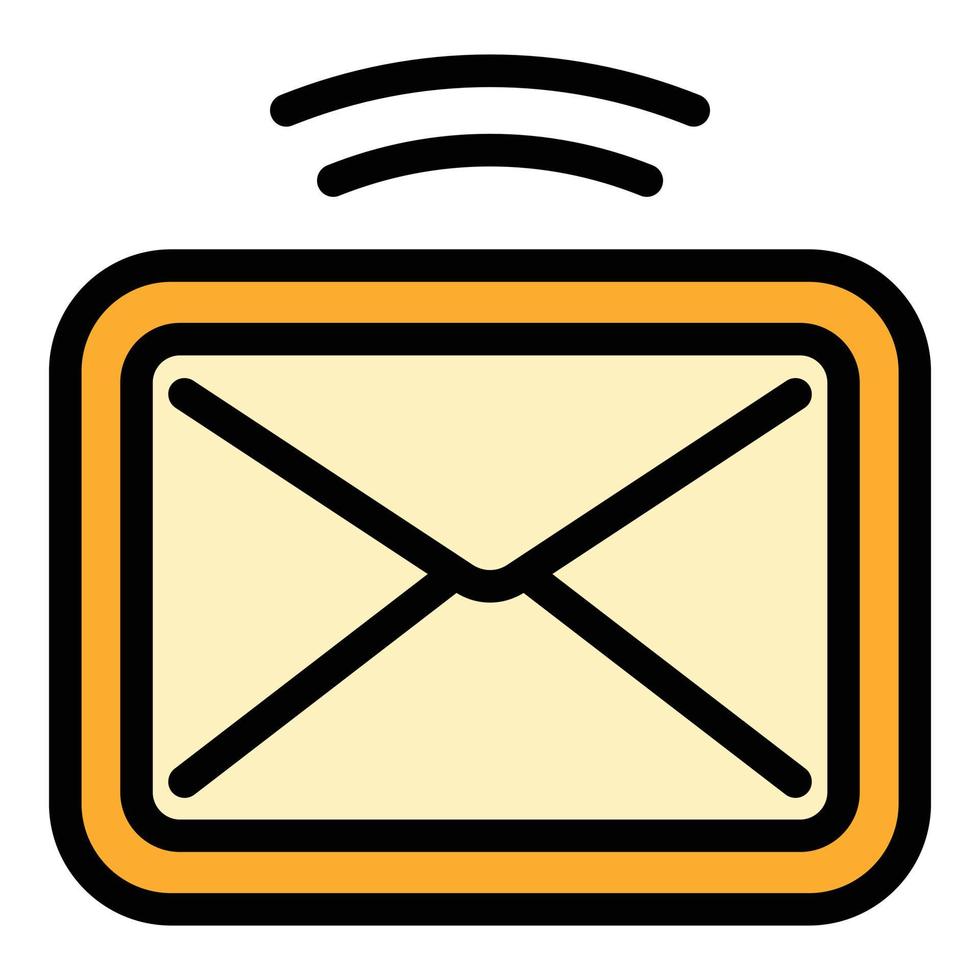 Notification mail request icon color outline vector