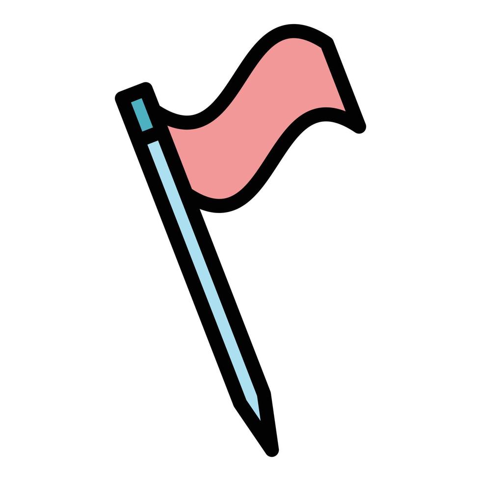 Flag toothpick icon color outline vector