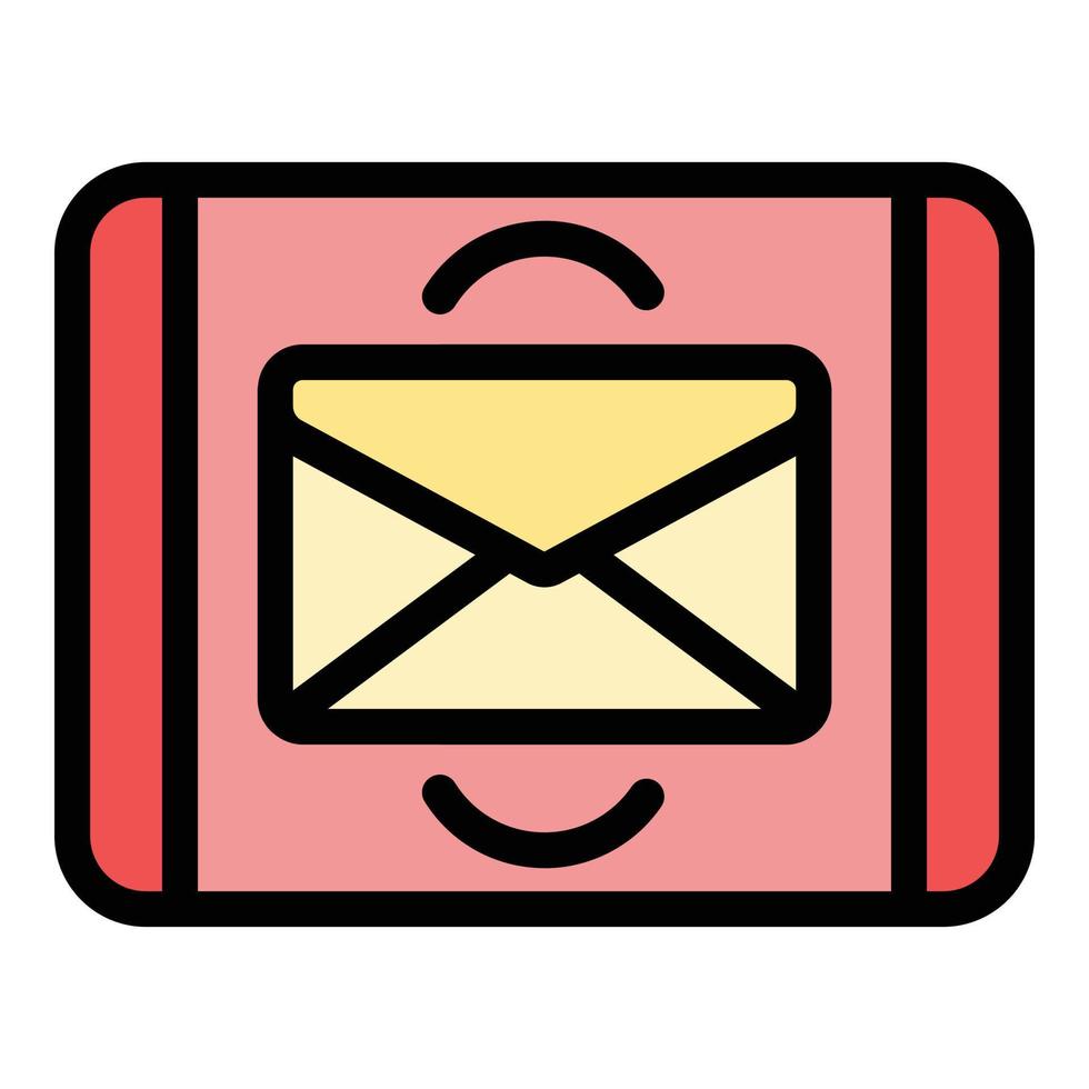 vector de esquema de color de icono de solicitud de correo de tableta