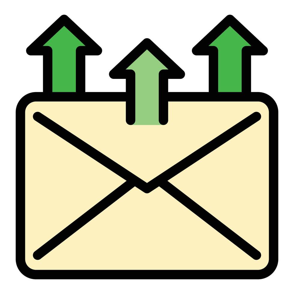 Send mail request icon color outline vector