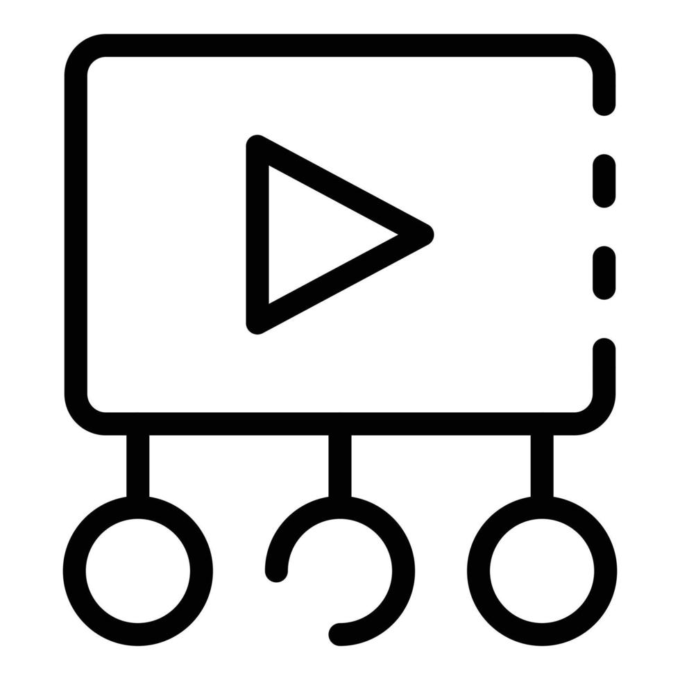 Arrow on the button icon, outline style vector