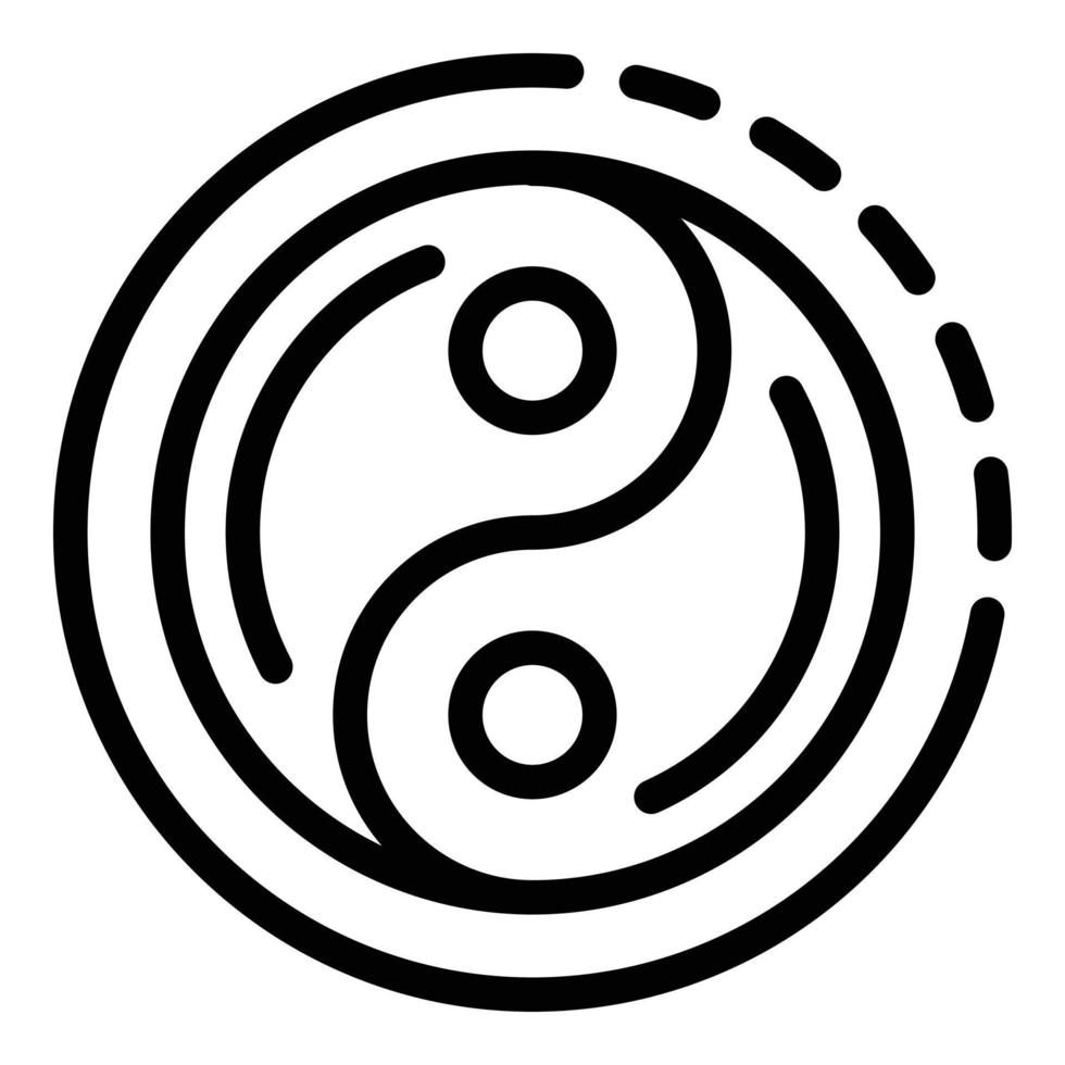 Yin yang sign icon, outline style vector