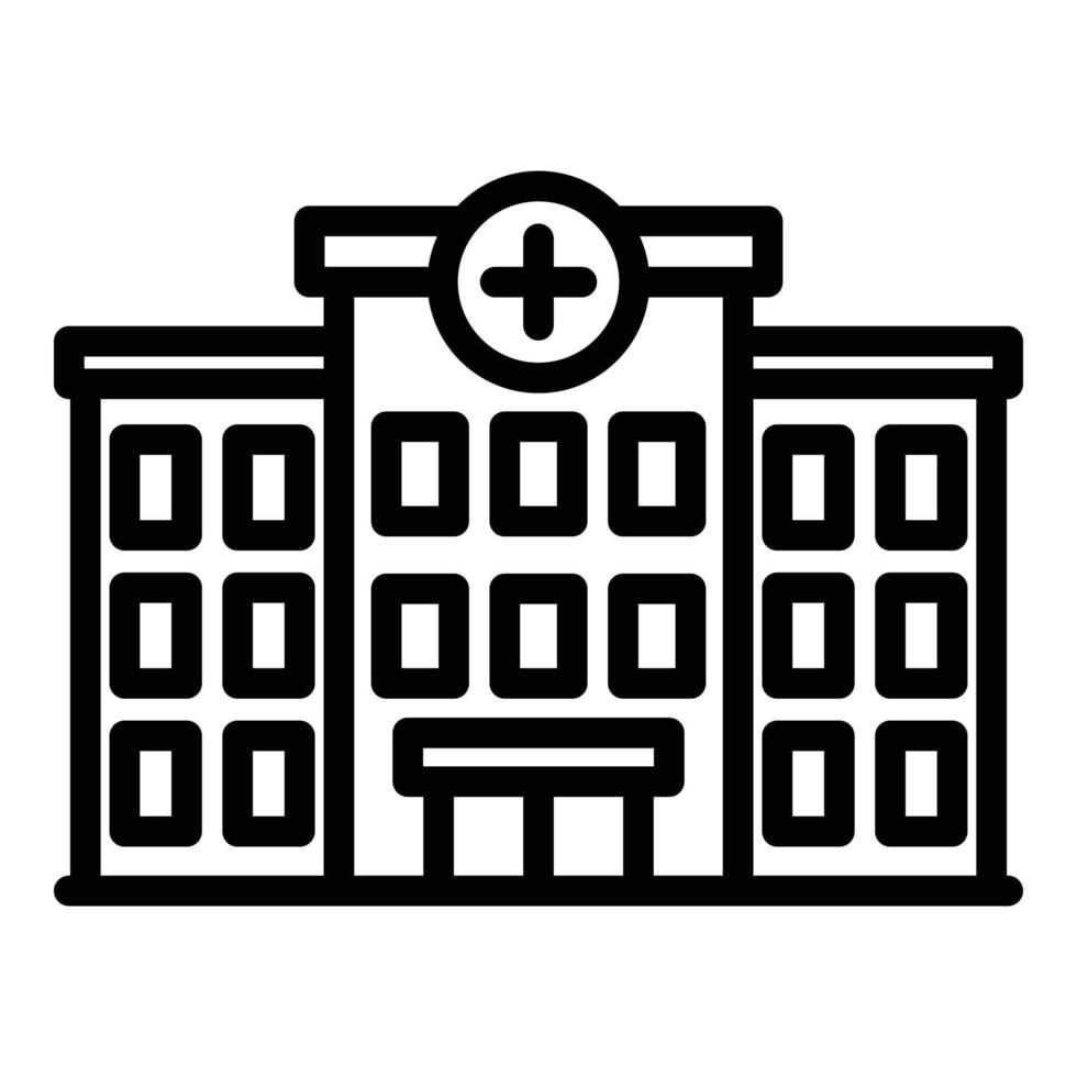 Hospital building icon, outline style vector