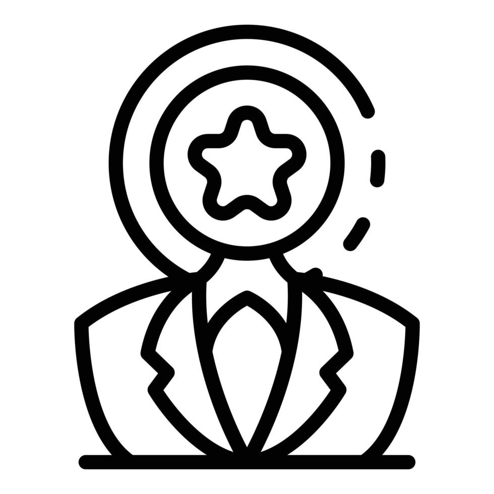 Man star head icon, outline style vector