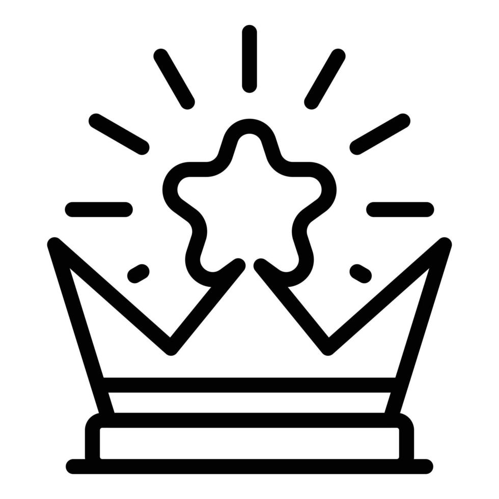 Crown with a star icon, outline style vector