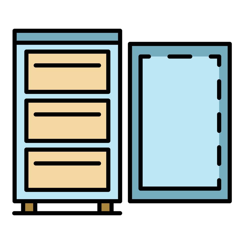 Full home freezer icon color outline vector