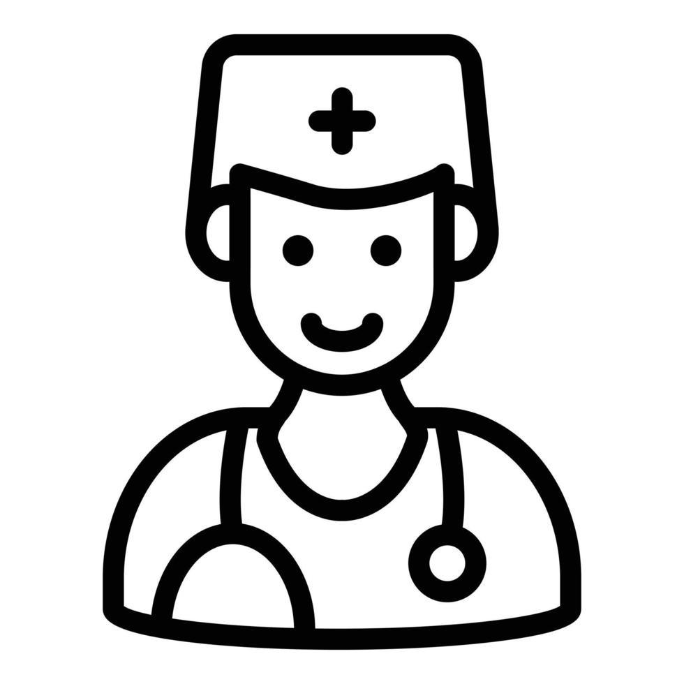 Cardiologist icon, outline style vector