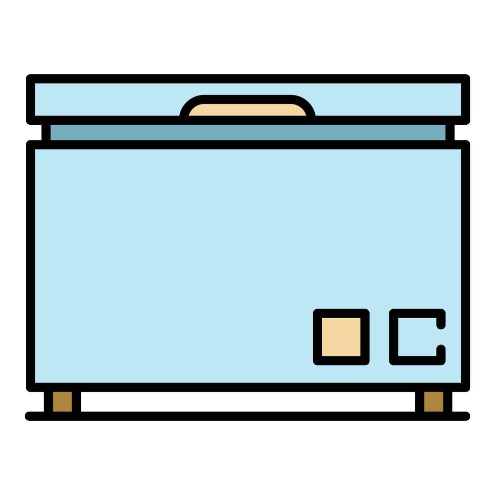 Chest refrigerator icon color outline vector