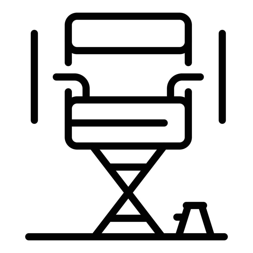 icono de silla de directores, estilo de contorno vector