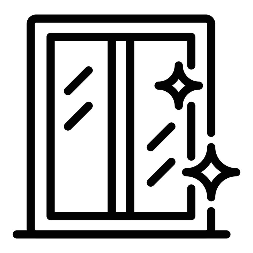 Sparkling window icon, outline style vector
