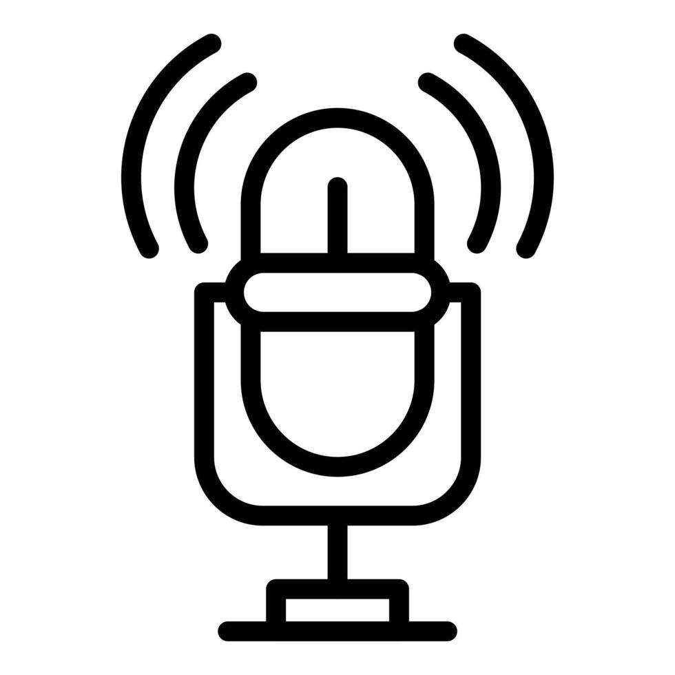 Studio microphone icon, outline style vector