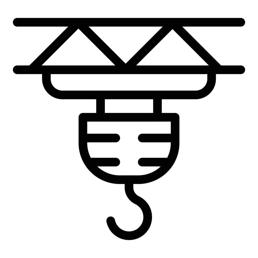Truck crane hook icon, outline style vector