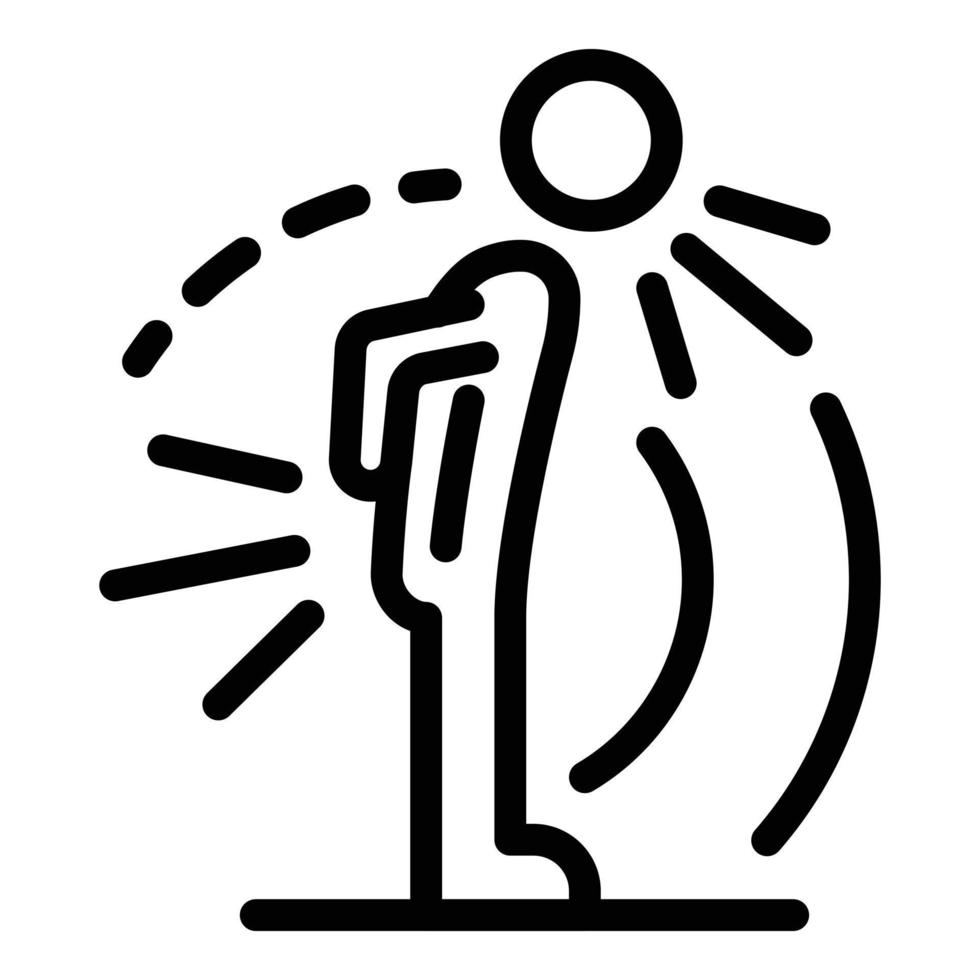 Pain in the back and head icon, outline style vector