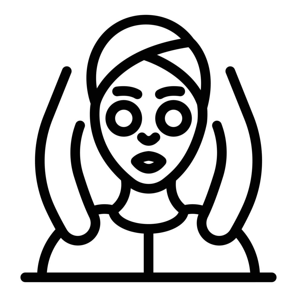 Shoulder massage icon, outline style vector