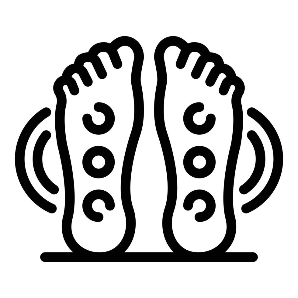 Points on the feet icon, outline style vector