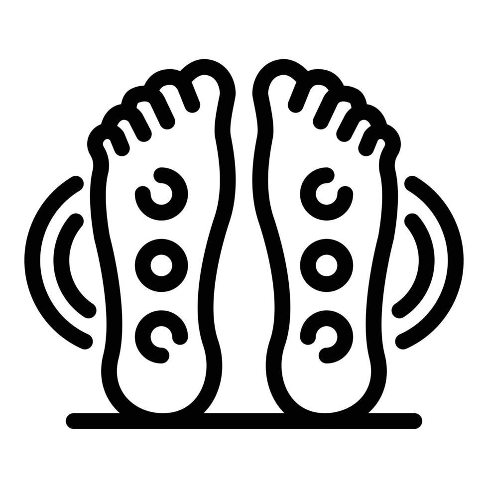 Points on the feet icon, outline style vector