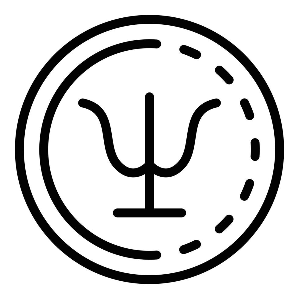 Psychology sign in a circle icon, outline style vector