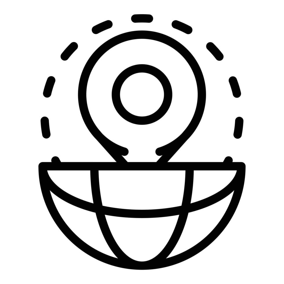 Globe mark icon, outline style vector