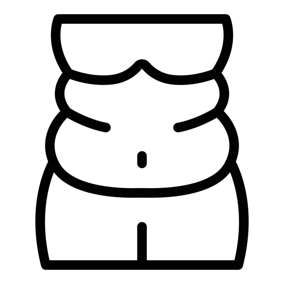 Obese body icon, outline style vector