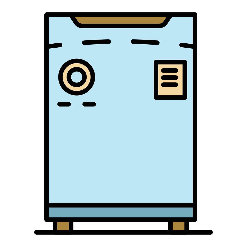 Modern freezer icon color outline vector