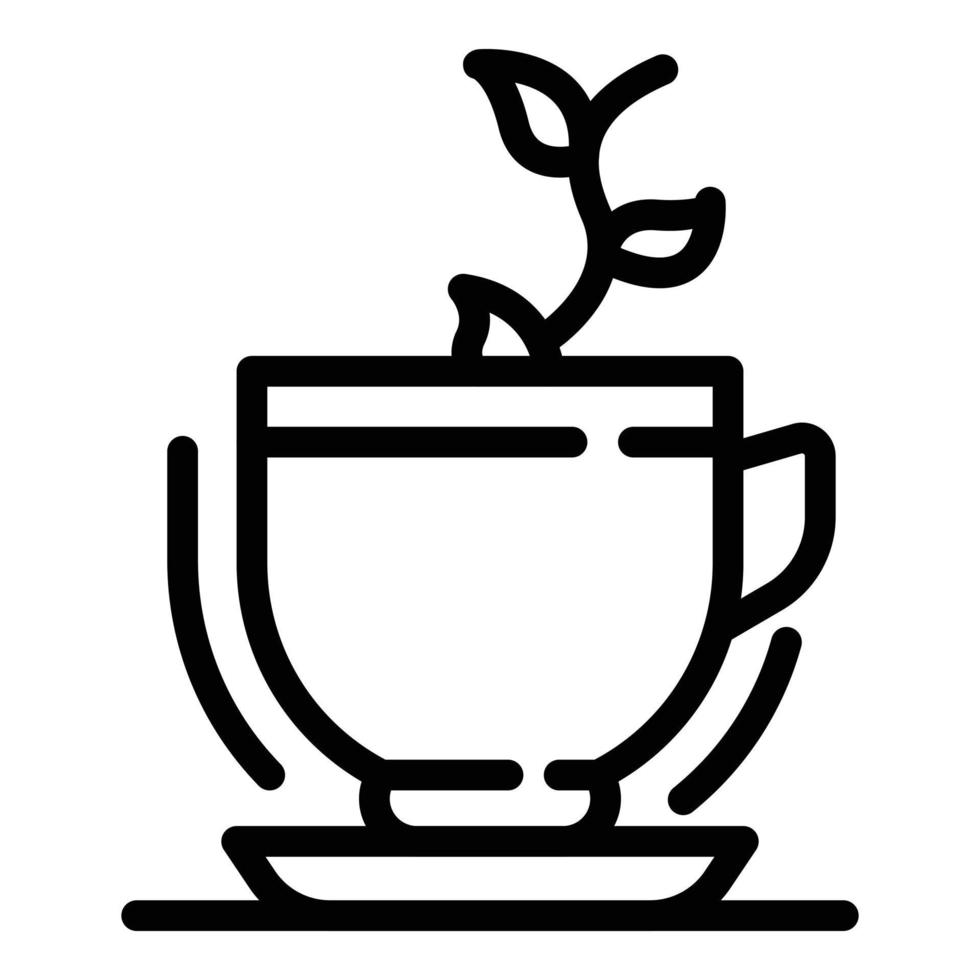 Herbal tea icon, outline style vector