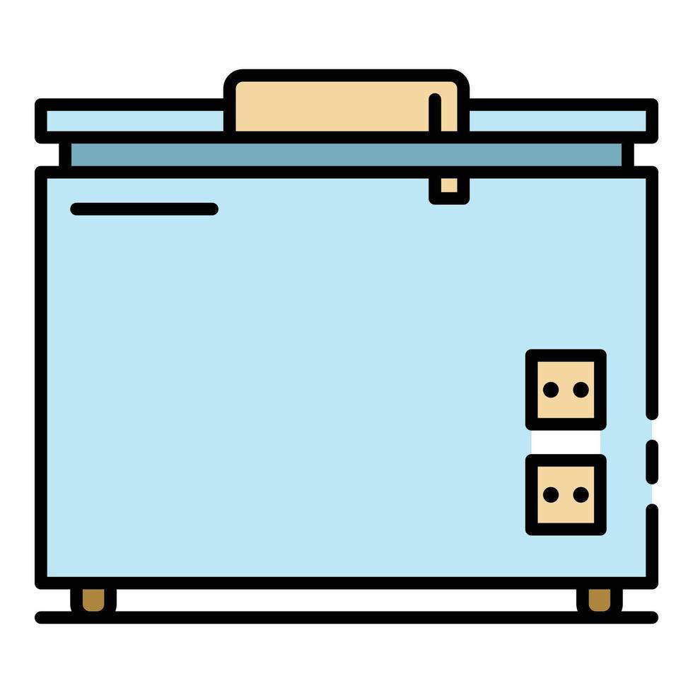 Refrigerator icon color outline vector