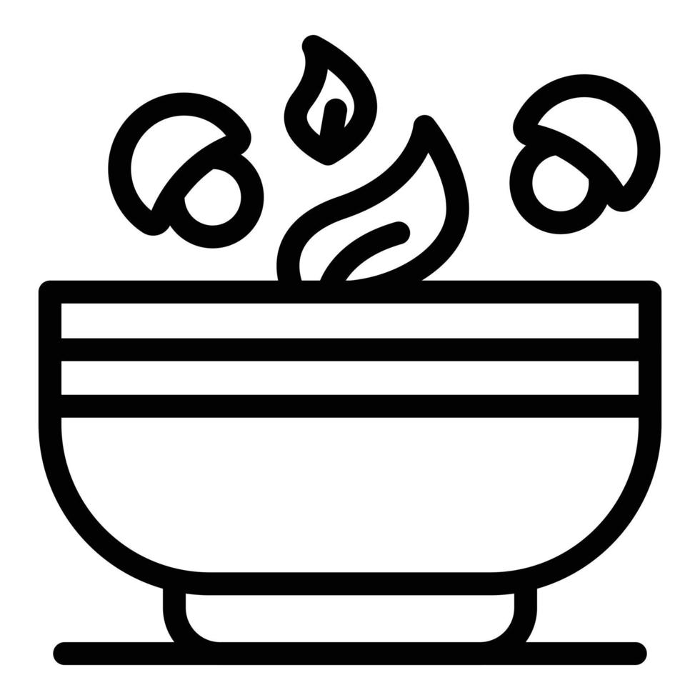 Salad bowl icon, outline style vector