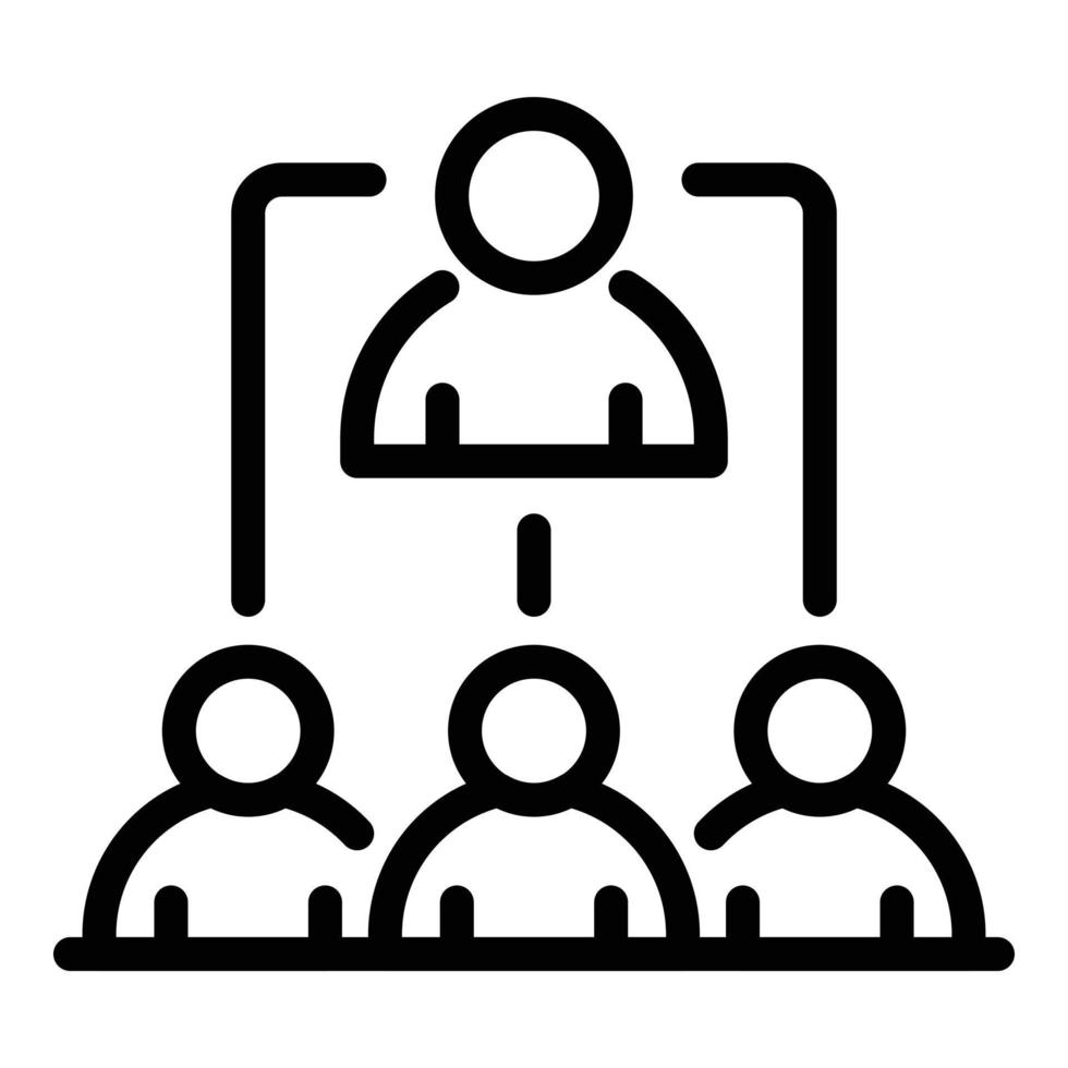 Team meeting icon, outline style vector