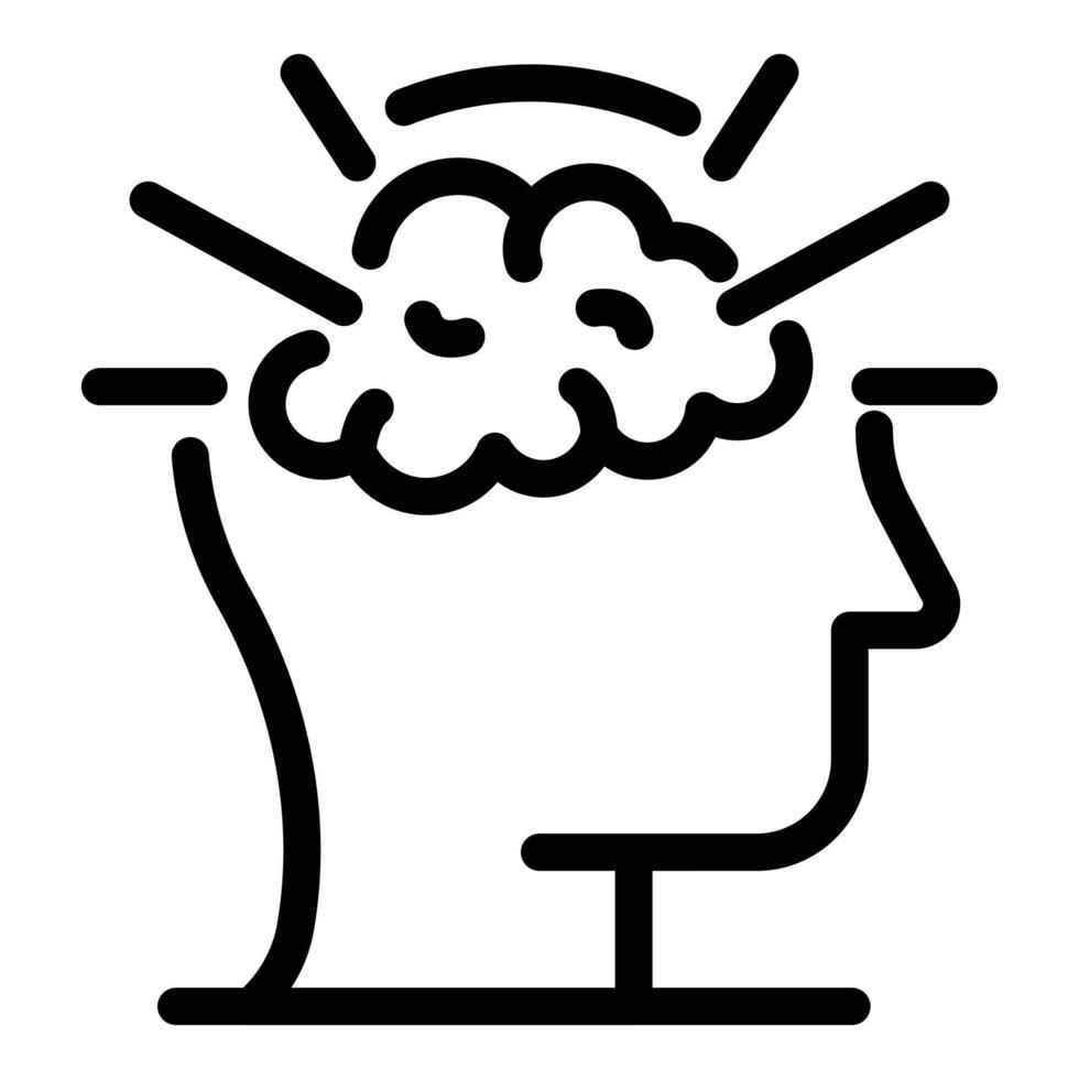 Brilliant brain icon, outline style vector