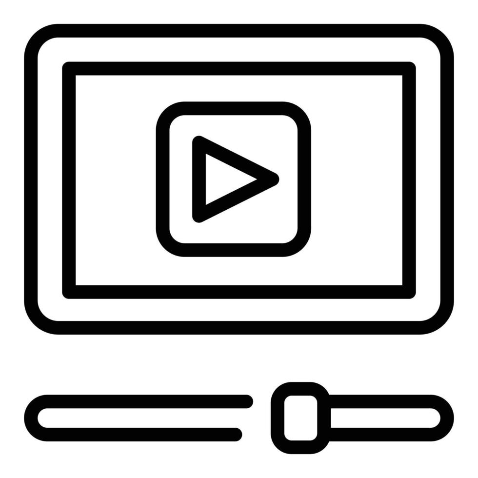 Internet video icon, outline style vector
