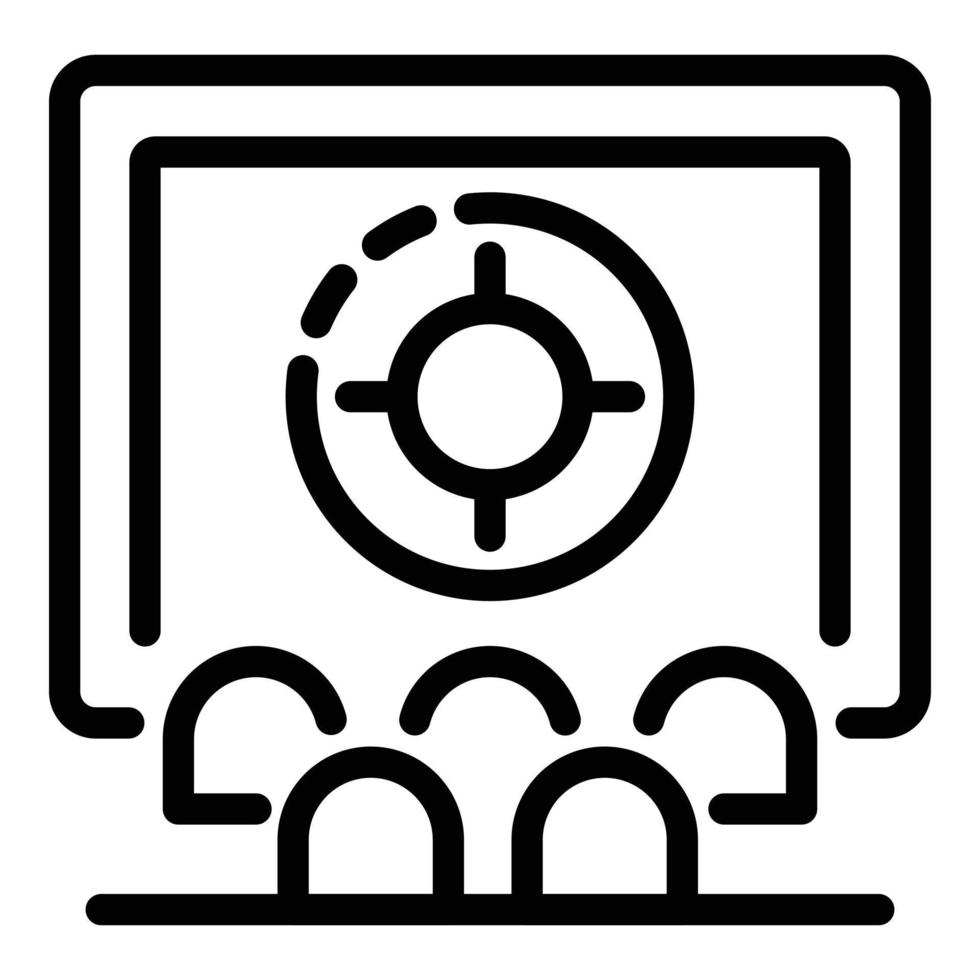 Cinema audience icon, outline style vector