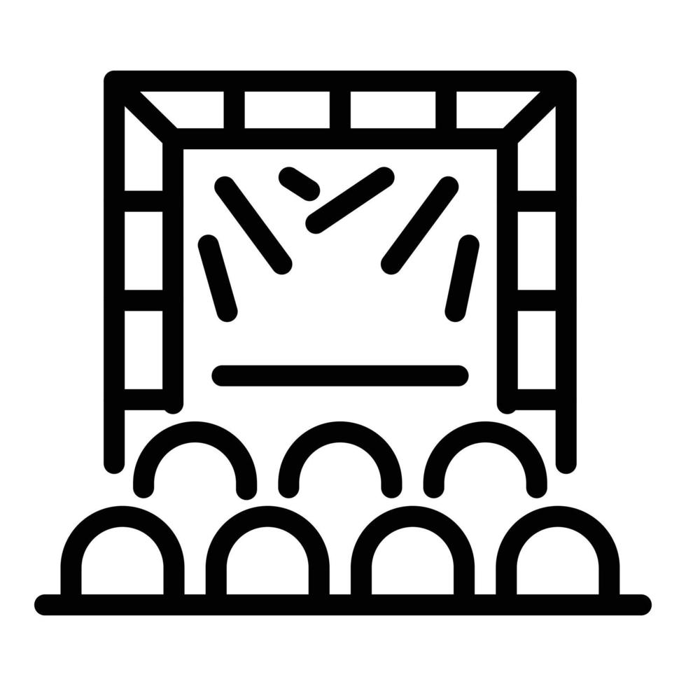 Audience and scene icon, outline style vector