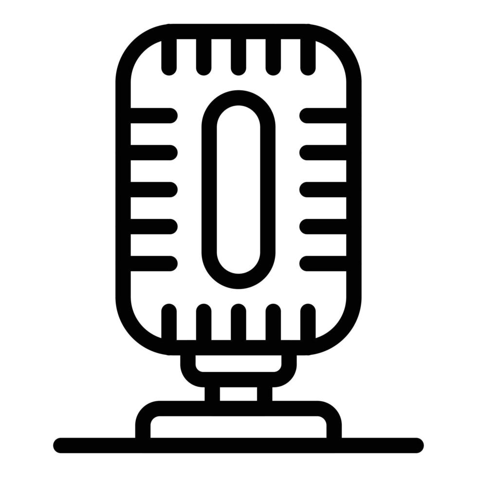Old microphone icon, outline style vector