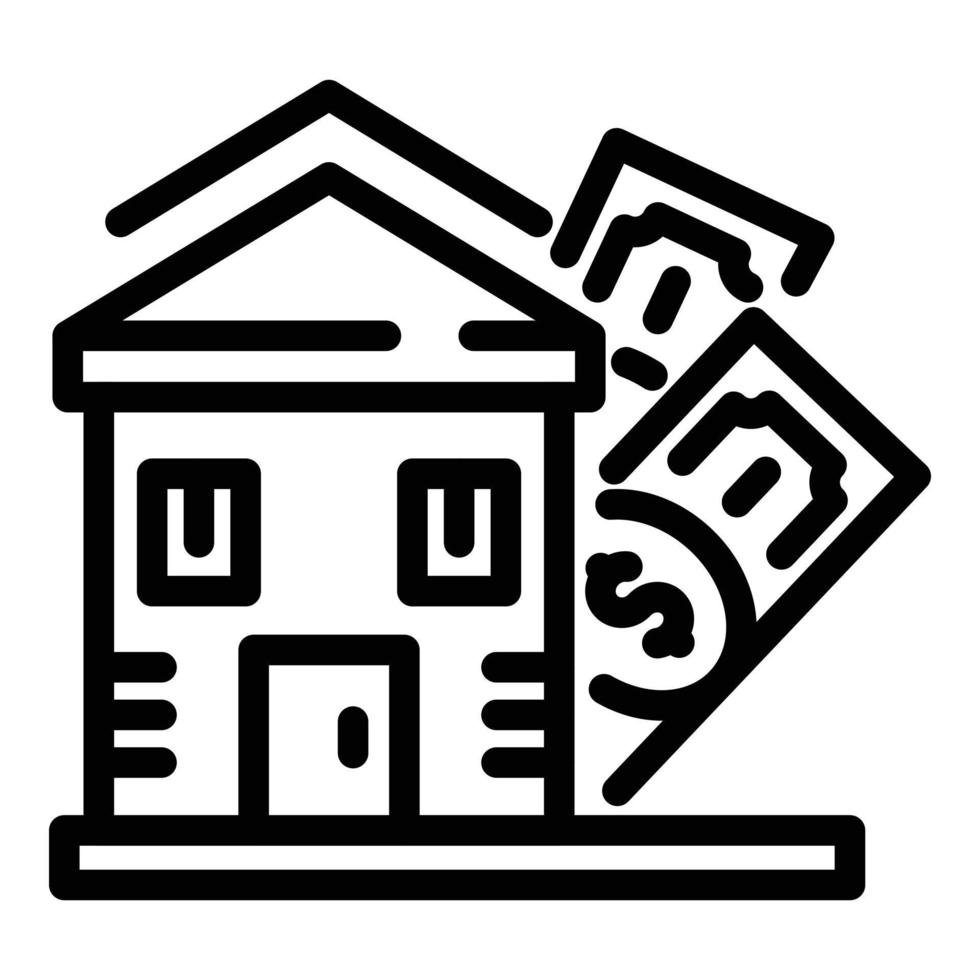 House selling icon, outline style vector