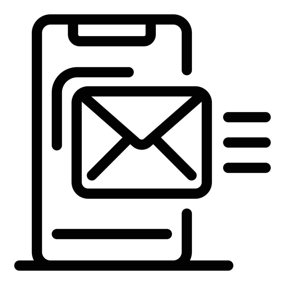 icono de marketing por correo electrónico, estilo de esquema vector