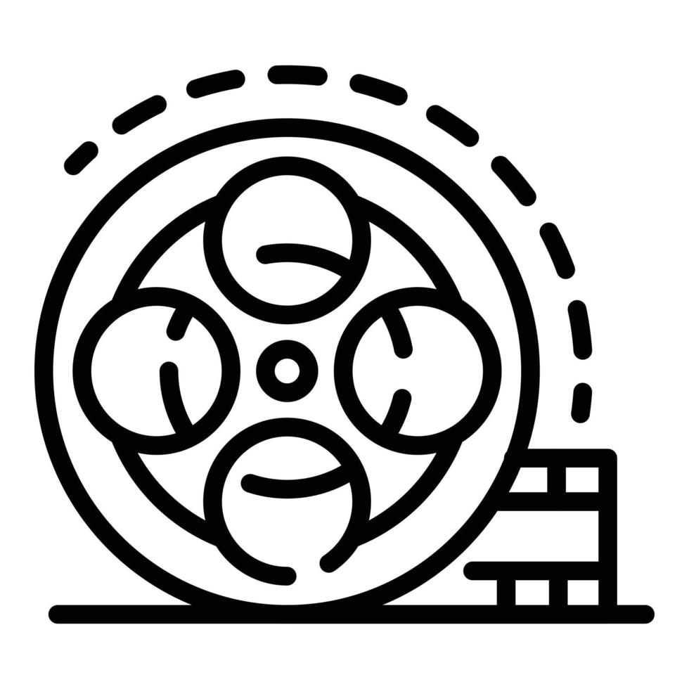 video coil icon, outline style vector