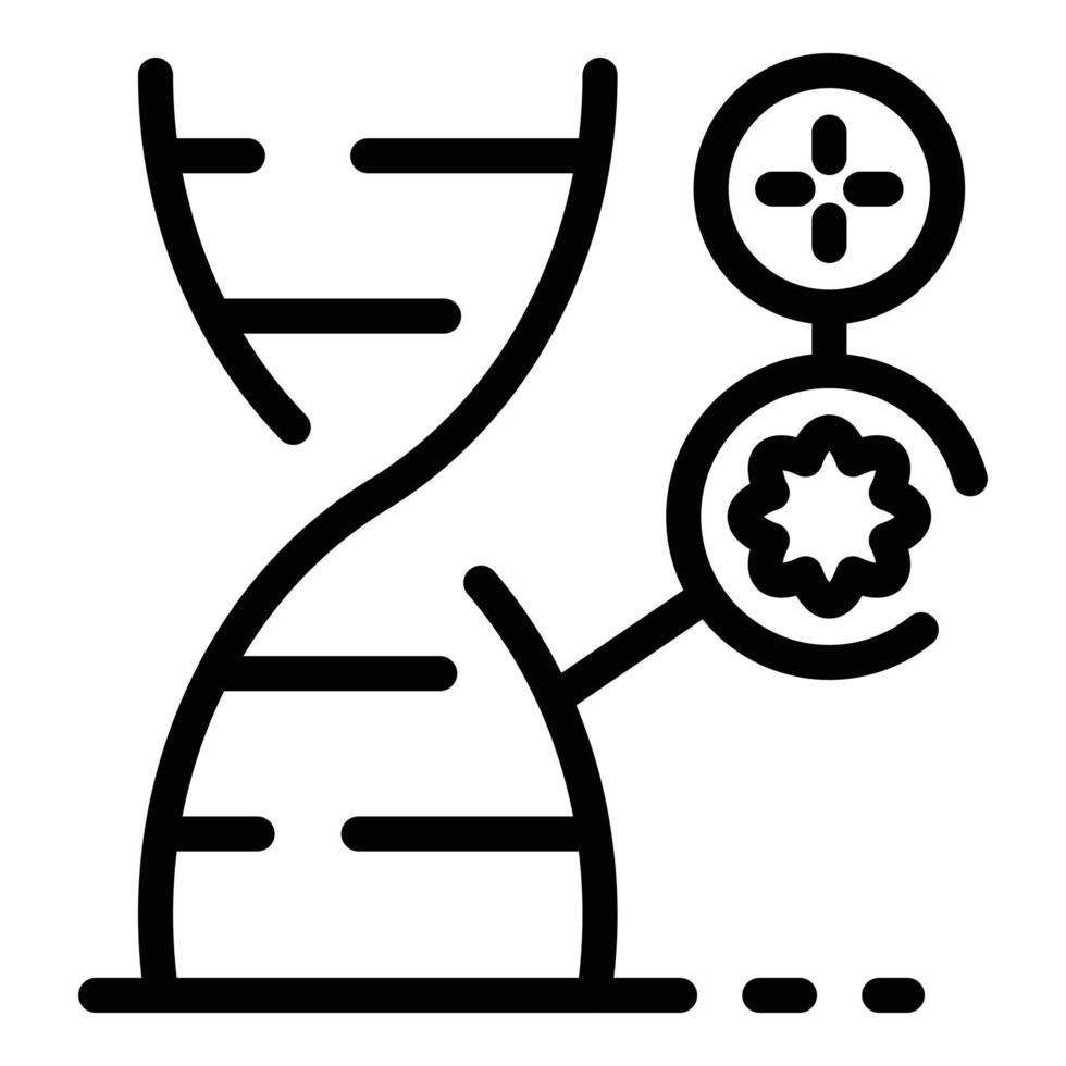 Dna gene icon, outline style vector
