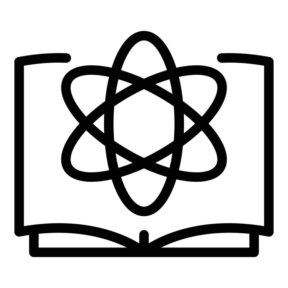 icono de ciencia atómica, estilo de esquema vector