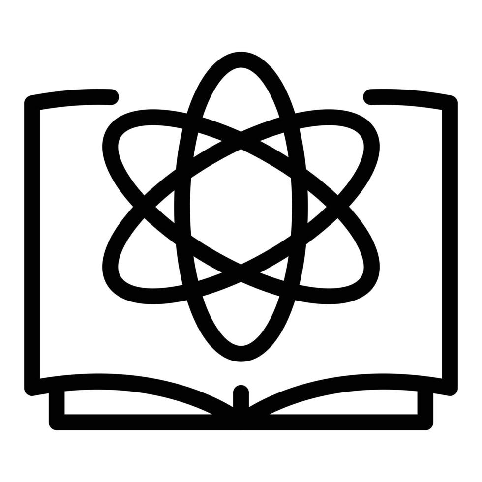 Atom science icon, outline style vector