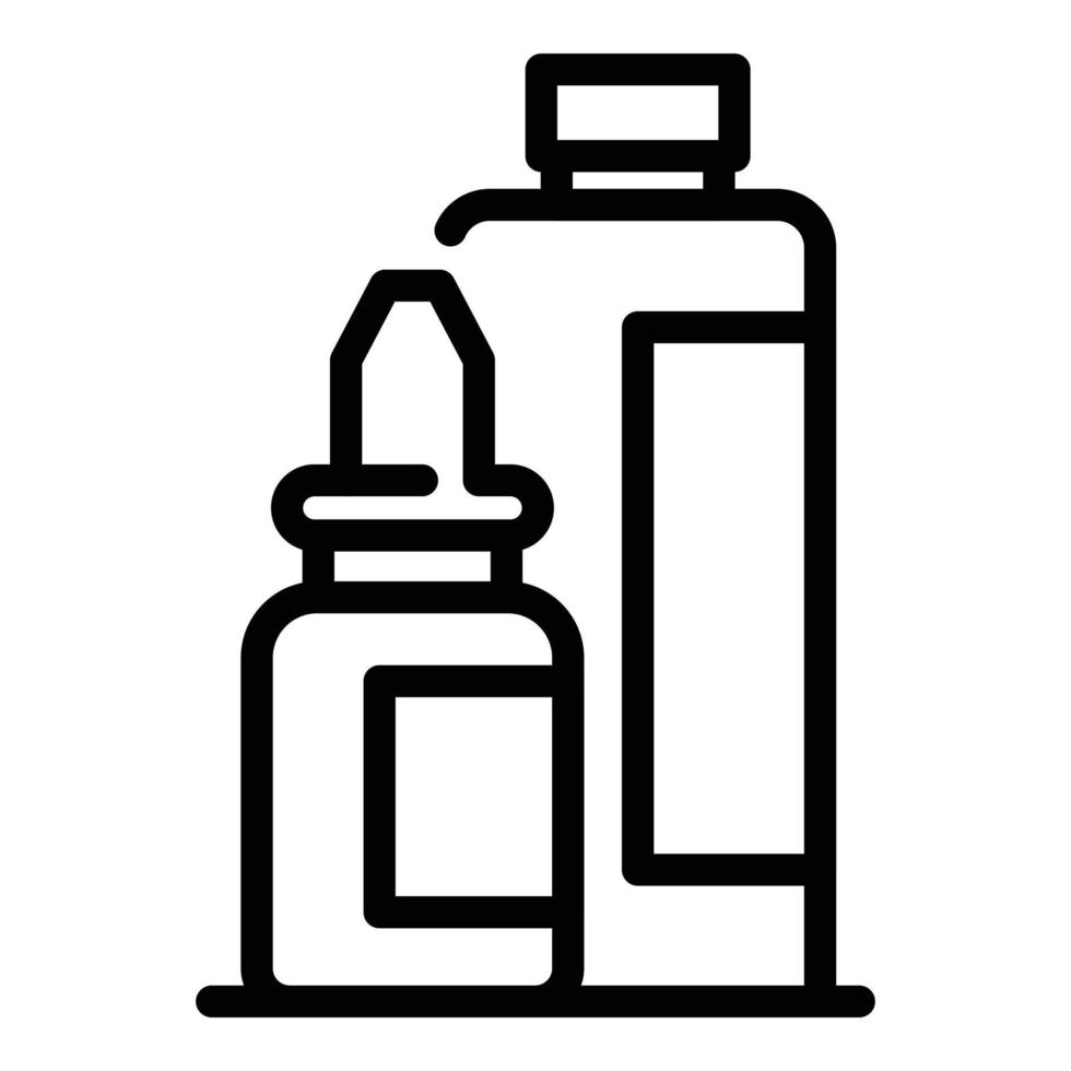 icono de botella de remedio, estilo de esquema vector