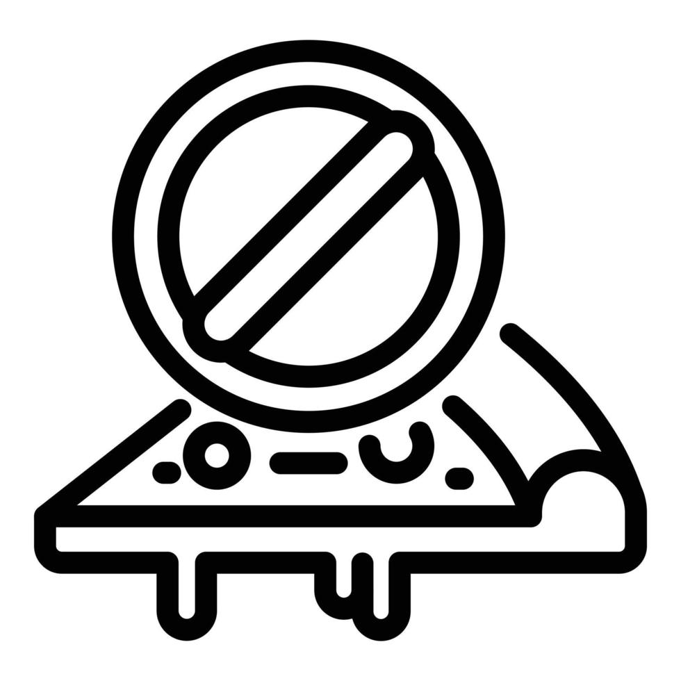 No pizza icon, outline style vector