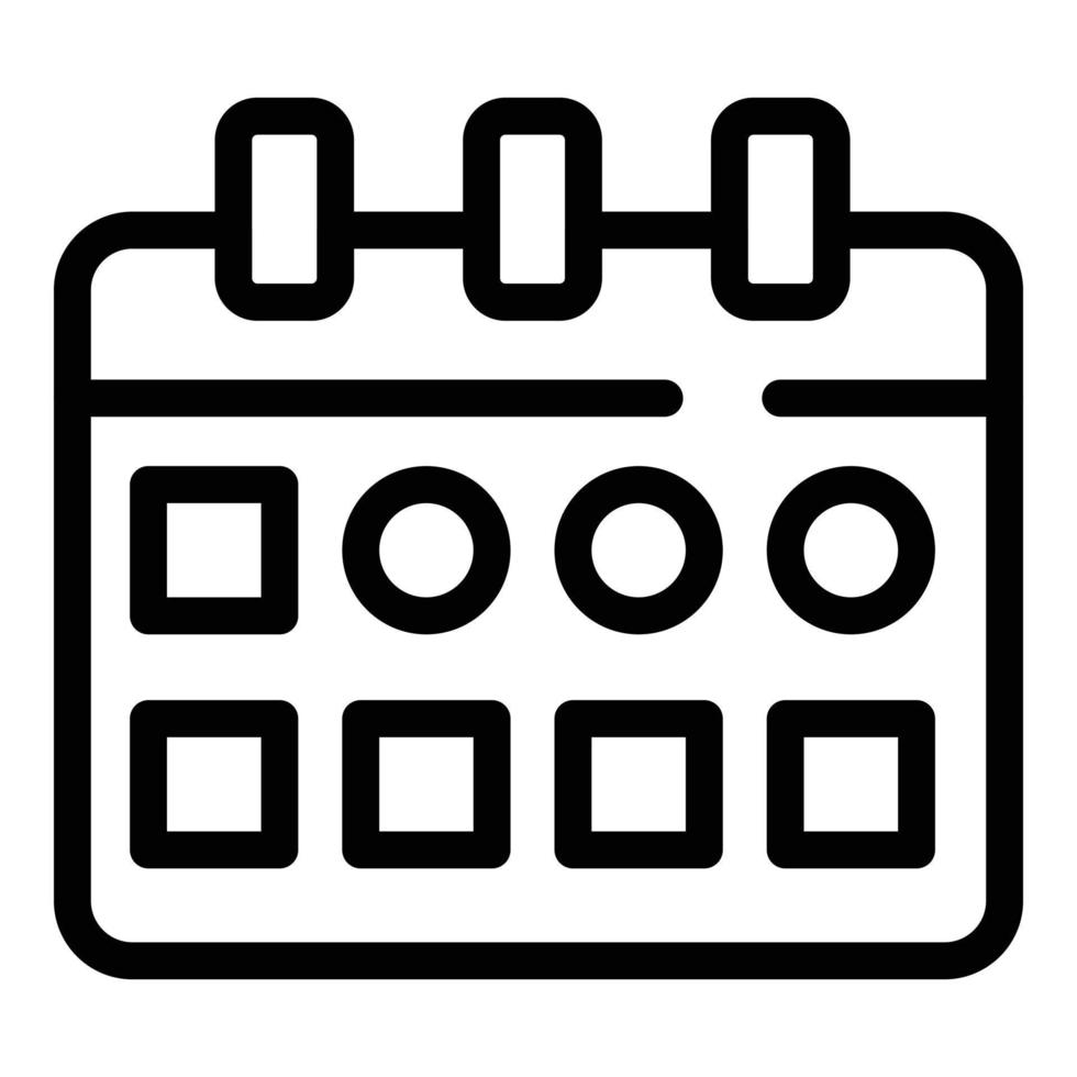 Calendar icon, outline style vector