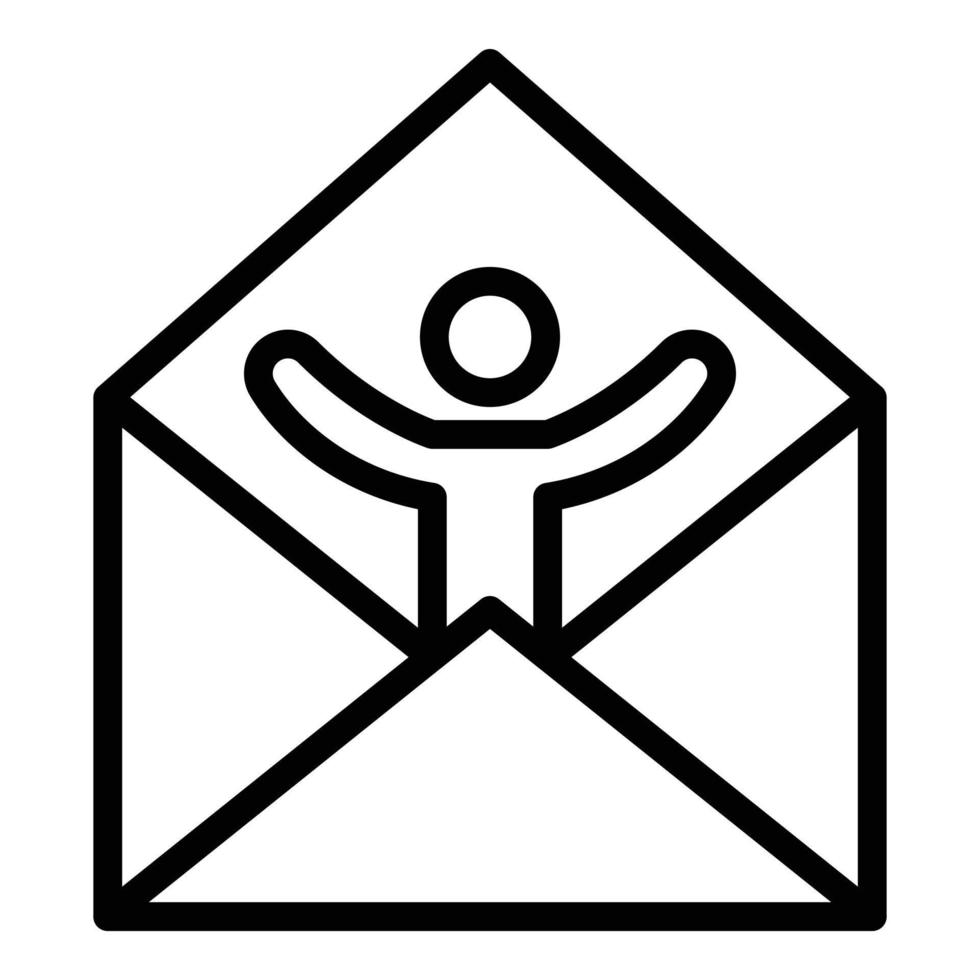 Referent ad mail icon, outline style vector