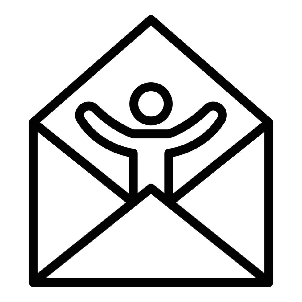 Referent ad mail icon, outline style vector